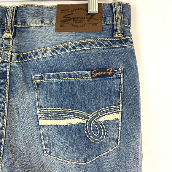 Seven7 Medium Wash Straight Leg Jeans 33" inseam - Picture 3 of 6